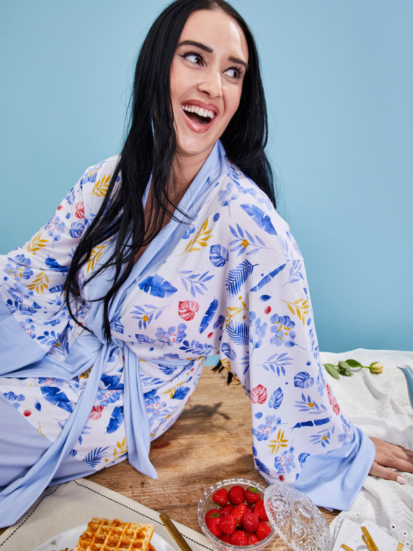 ZOOT.collab Ženska modra cvetlična halja iz kolekcije BESKY by ZOOT