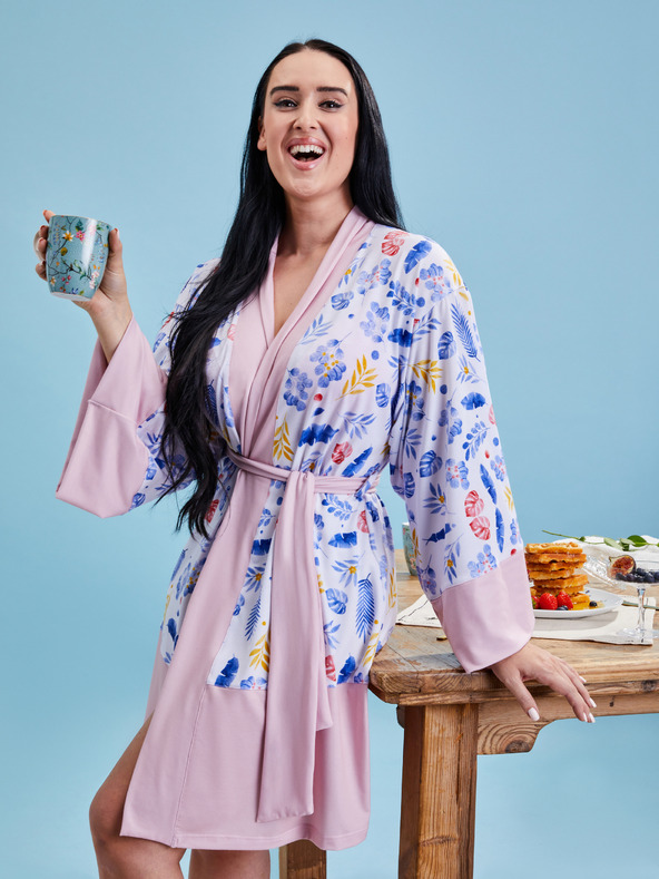 ZOOT.collab Roza ženski cvetlični kopalni plašč iz kolekcije BESKY by ZOOT
