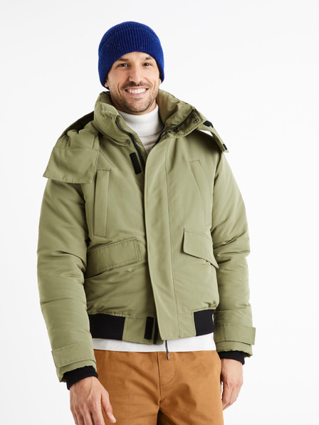 Celio Moška kaki jakna s kapuco Celio Cuchunky