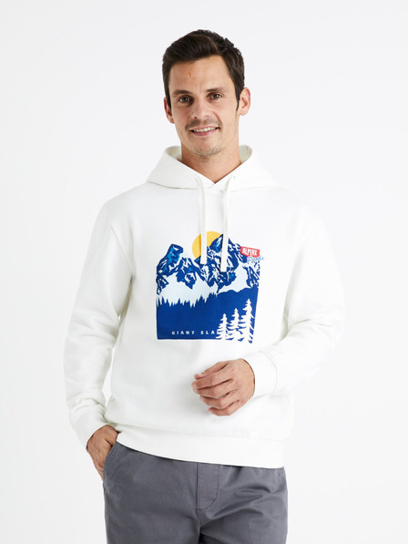 Celio Bela moška majica s kapuco Celio Ceslalom