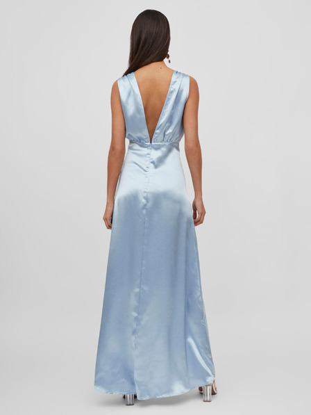 Vila Svetlo modra ženska satenasto maksi obleko VILA Sittas