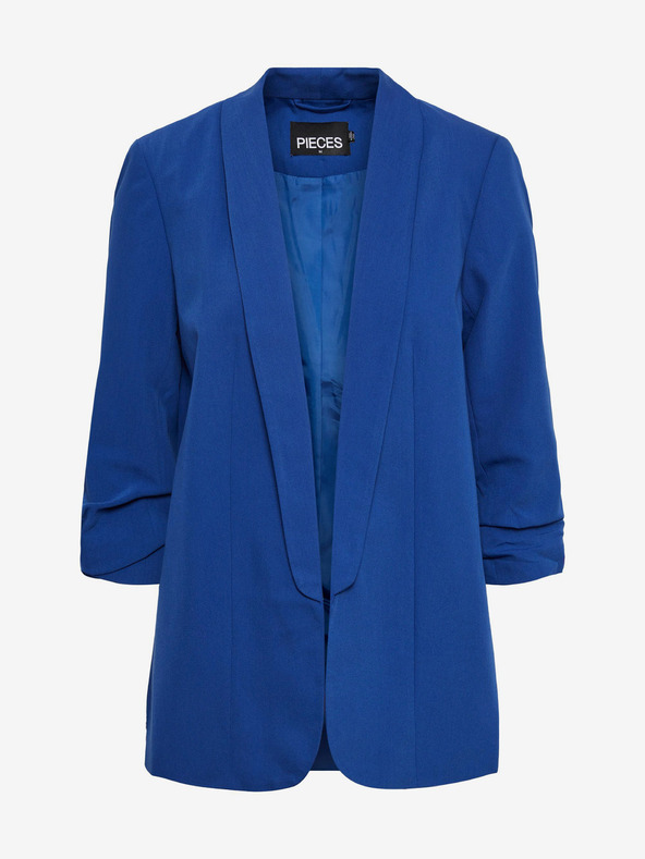 Pieces Temno modra ženska jakna s tričetrtinskimi rokavi Pieces Boss