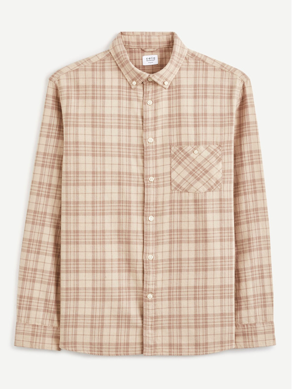 Celio Celio Canewto bež karirasta flanelasta srajca