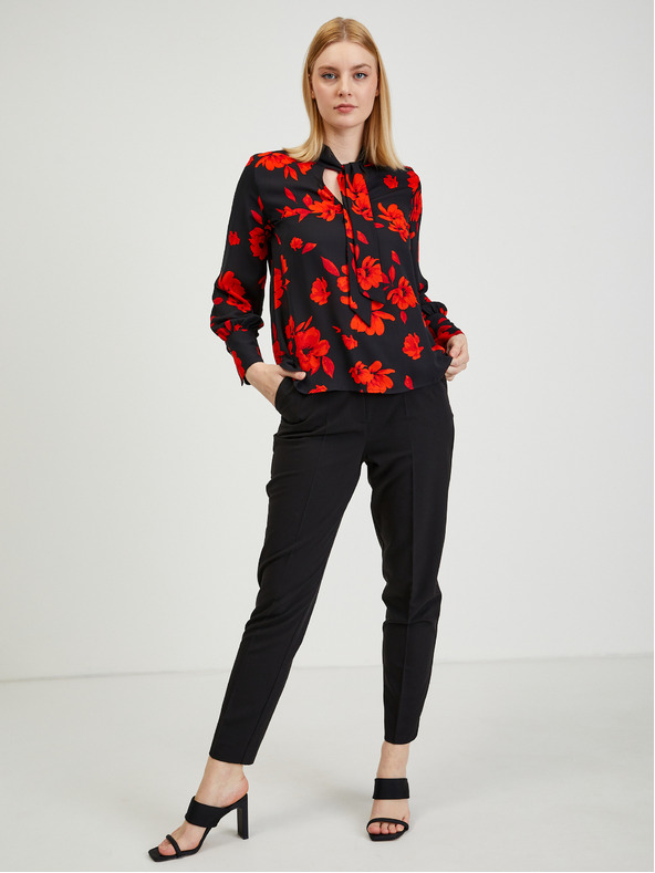 Orsay Rdeče-črna ženska cvetlična bluza ORSAY