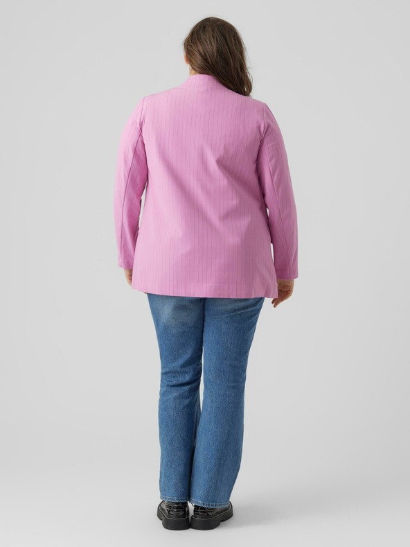 Vero Moda Curve Roza črtasta ženska jakna VERO MODA CURVE Listakia