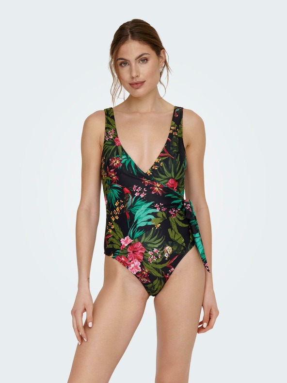 ONLY Črne ženske enodelne kopalke z vzorcem ONLY Julie