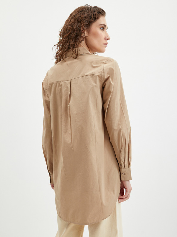 Pieces Bež ženska srajca prevelike velikosti Pieces Jiva