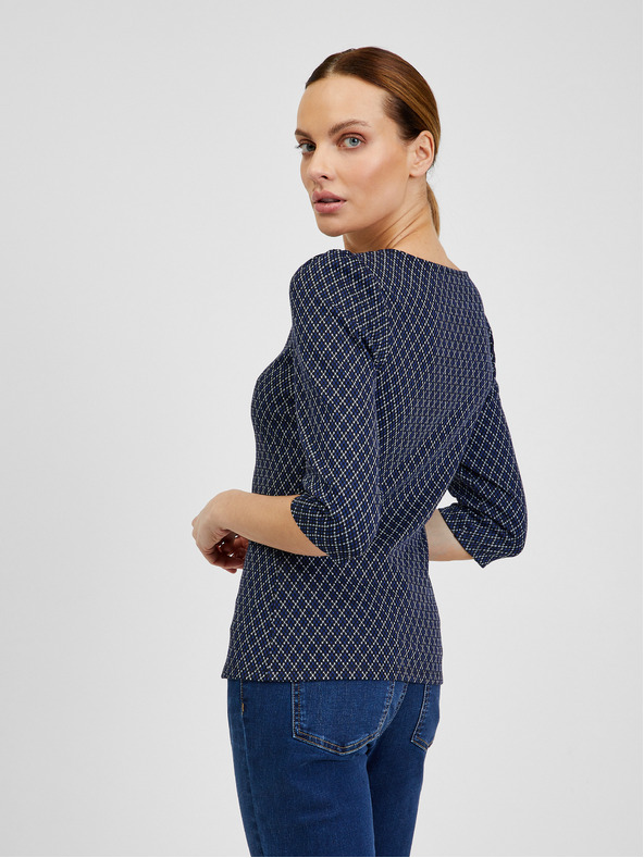 Orsay Temno modra ženska vzorčasta majica ORSAY