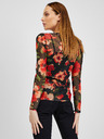 Orsay Rdeče-črna ženska cvetlična majica ORSAY
