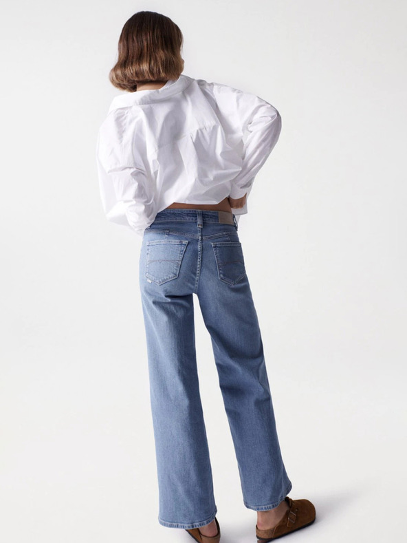 Salsa Jeans Modre ženske kavbojke s širokimi nogami Salsa Jeans