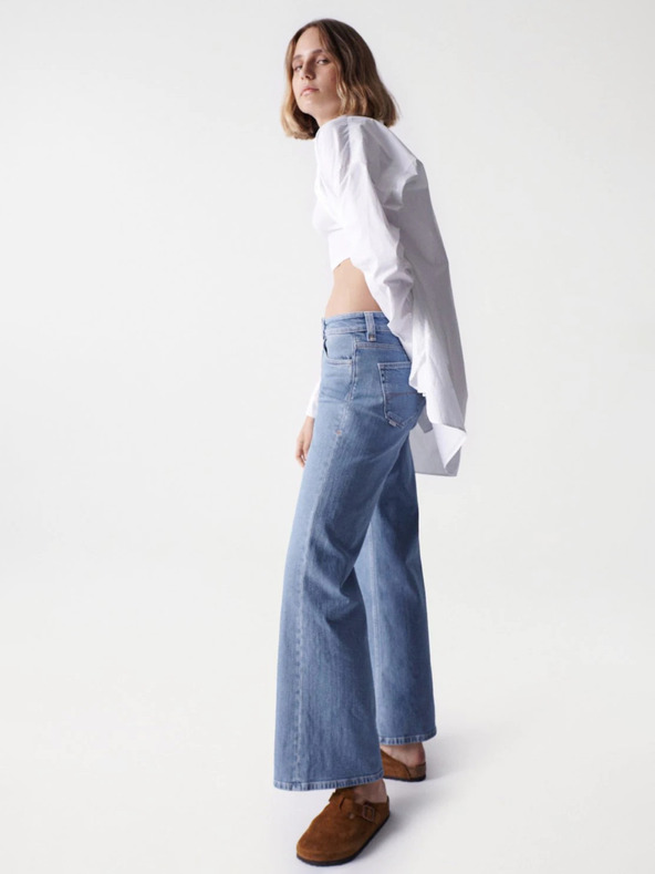 Salsa Jeans Modre ženske kavbojke s širokimi nogami Salsa Jeans