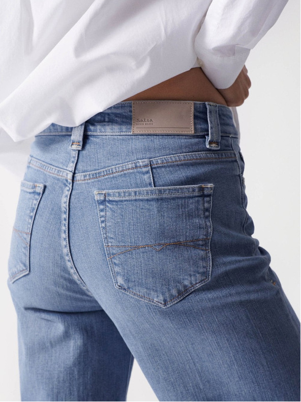 Salsa Jeans Modre ženske kavbojke s širokimi nogami Salsa Jeans