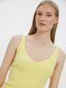 Vero Moda Svetlo rumena ženska rebrasta osnovna majica VERO MODA Glory