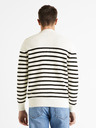 Celio Črno-beli črtasti moški pulover Celio Denerio