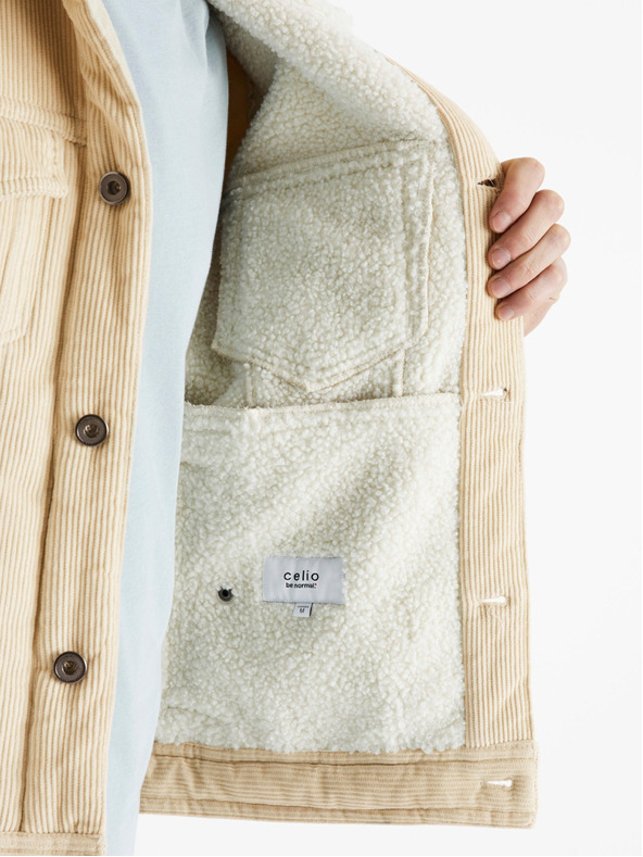 Celio Bež moška jopa iz umetnega krzna Celio Cunewjoe