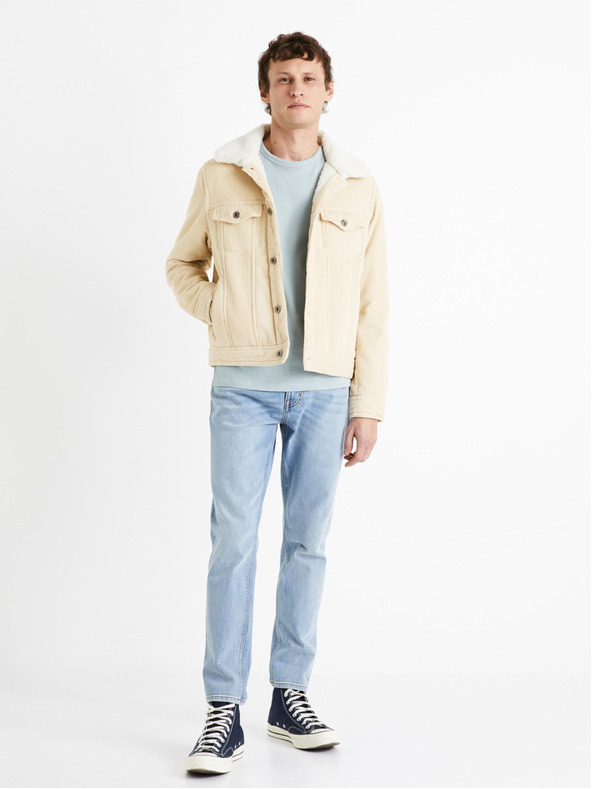 Celio Bež moška jopa iz umetnega krzna Celio Cunewjoe