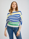 Orsay Modro-krem ženski črtast pulover ORSAY
