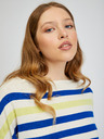 Orsay Modro-krem ženski črtast pulover ORSAY
