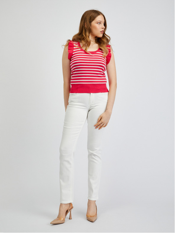 Orsay Belo-rožnata ženska črtasta majica ORSAY