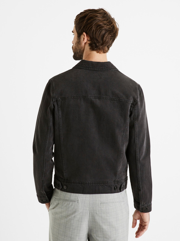 Celio Črna moška jakna iz džinsa Celio Dudens