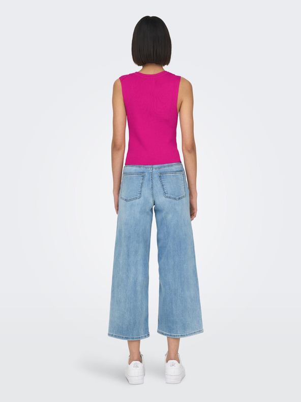 ONLY Temno roza ženski rebrasti zgornji del majice ONLY Majli