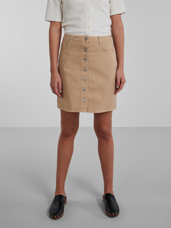 Pieces Svetlo rjava ženska krila iz džinsa Pieces Peggy