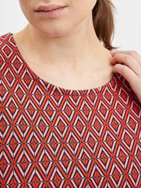 Orsay Rdeča ženska vzorčasta majica ORSAY