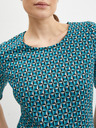 Orsay Petrolejsko zelena ženska vzorčasta majica ORSAY