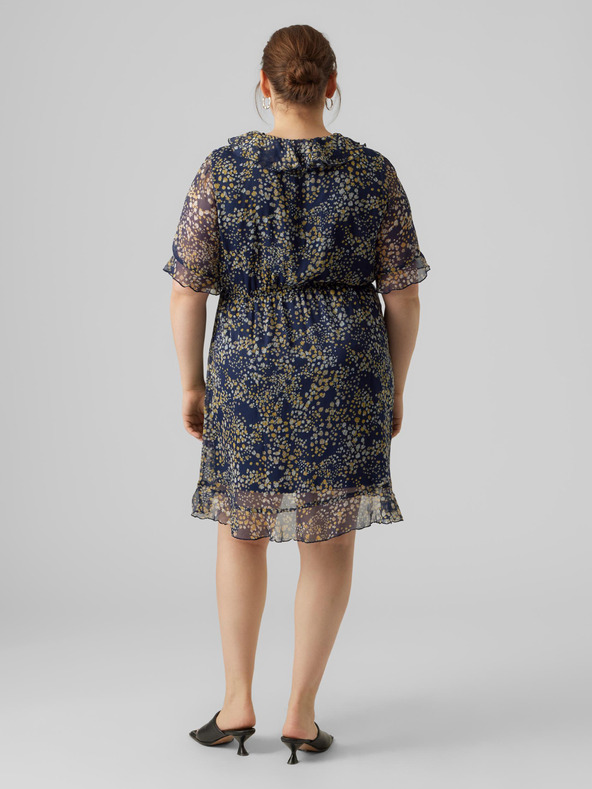 Vero Moda Curve Temno modra ženska vzorčasta obleka by VERO MODA CURVE Dora