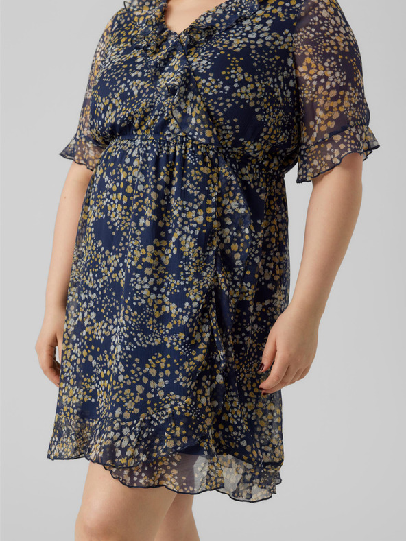 Vero Moda Curve Temno modra ženska vzorčasta obleka by VERO MODA CURVE Dora
