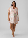 Vero Moda Curve Oranžno-bela vzorčasta ženska obleka VERO MODA CURVE Dora