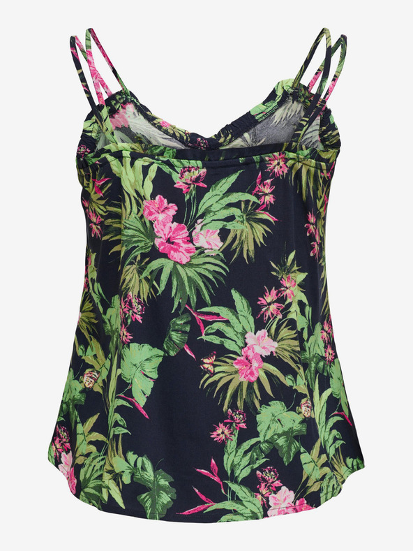 ONLY Zeleno-črna vzorčasta ženska majica ONLY Nova