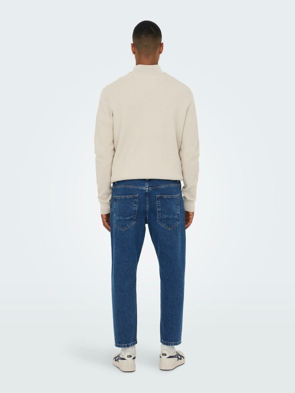 ONLY & SONS Modre moške kavbojke ravnega kroja ONLY & SONS Savi