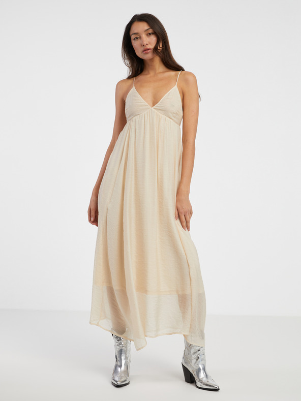 ONLY Bež ženska maksi obleka ONLY Phoenix