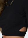 ONLY Črna ženska majica z odprtinami ONLY Nikita
