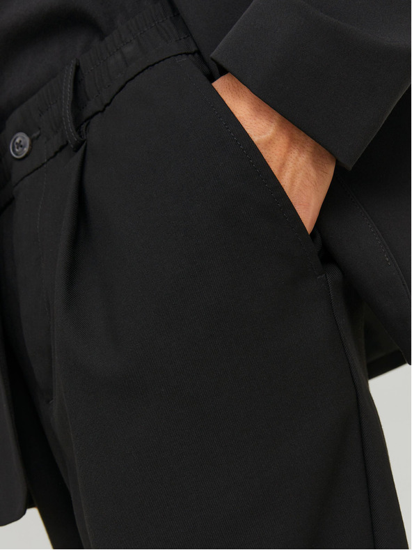 Jack & Jones Črne moške hlače Jack & Jones Karl s krojenimi hlačami