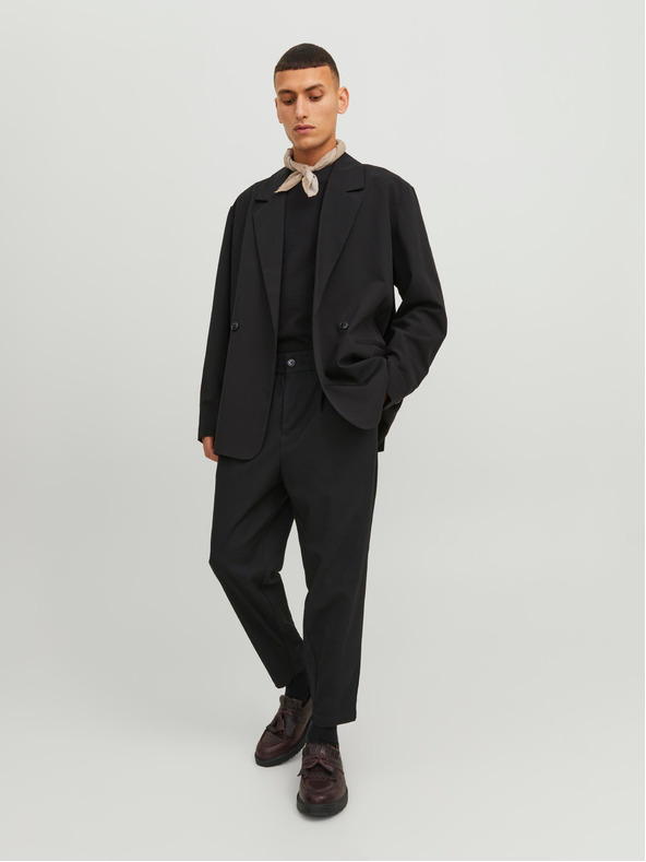 Jack & Jones Črne moške hlače Jack & Jones Karl s krojenimi hlačami