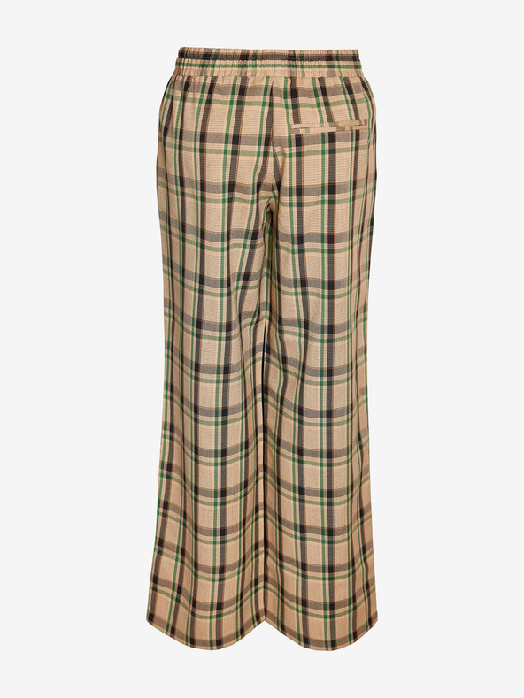 Noisy May Bež ženske kariraste hlače Noisy May Morgan