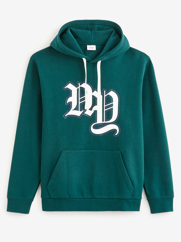 Celio Temno zelena moška jopa s kapuco Celio Fecago