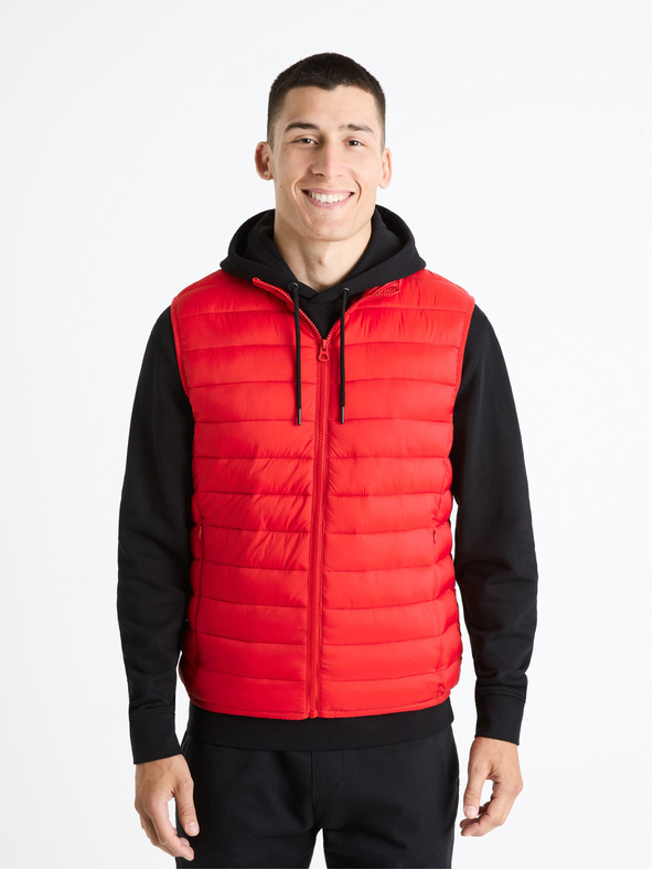 Celio Rdeča moška prešita jopica Celio Fulock