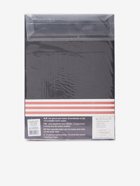 Good Morning 80/90/100 x 200 cm - črna rjuha iz raztegljivega džersija Good Morning