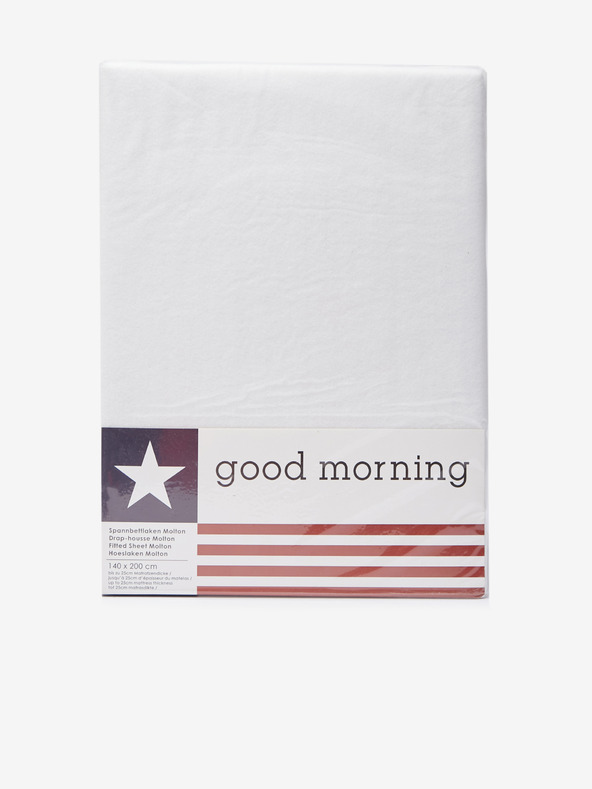 Good Morning 140x200 Bela zaščitna rjuha Good Morning