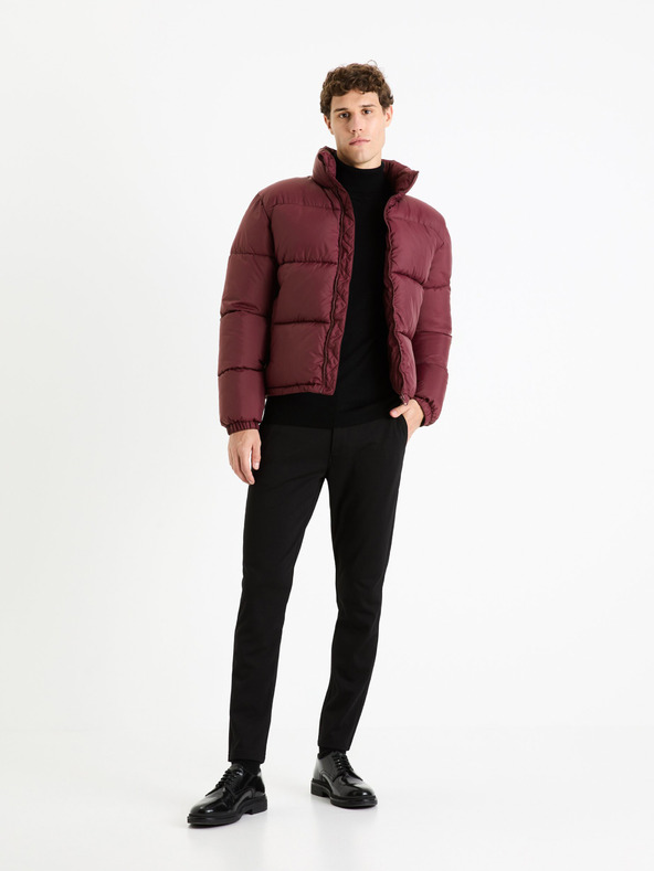 Celio Moška bordo prešita zimska jakna Celio Fuparigi