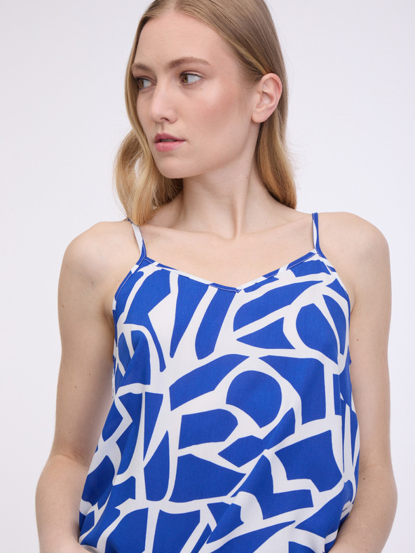 ONLY Belo-modra ženska majica z vzorcem ONLY Nova