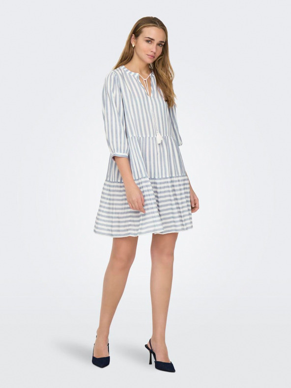 ONLY Modro-bela črtasta ženska obleka ONLY Kaya