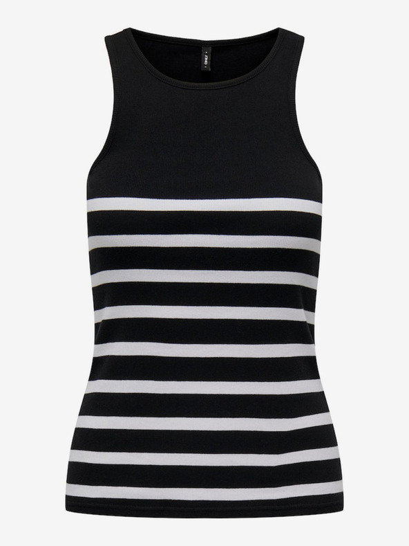 ONLY Črna črtasta ženska majica ONLY Kenya