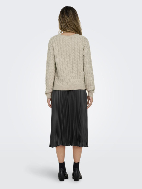 Jacqueline de Yong Črno žensko satenasto nagubano krilo JDY Sarah