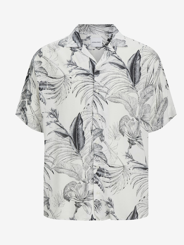 Jack & Jones Bela in siva vzorčasta moška srajca s kratkimi rokavi Jack & Jones Guru