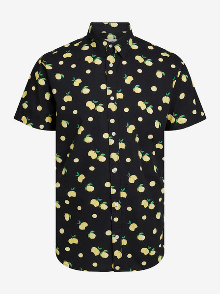 Jack & Jones Črna moška vzorčasta srajca s kratkimi rokavi Jack & Jones Sunshade