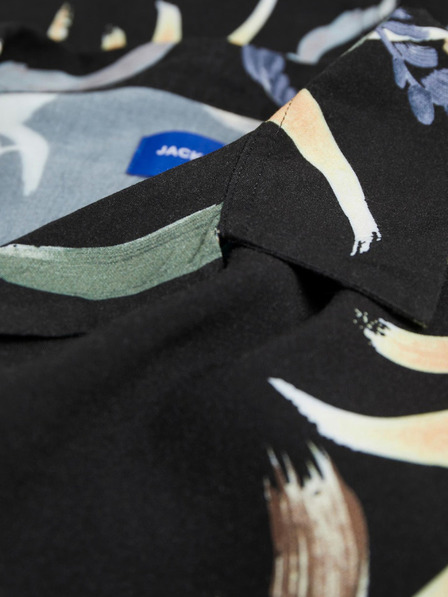 Jack & Jones Črna moška srajca s kratkimi rokavi Jack & Jones Luke